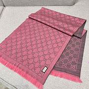 Gucci GG Jacquard Knitted Scarf 133483 Pink - 4