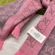 Gucci GG Jacquard Knitted Scarf 133483 Pink - 3