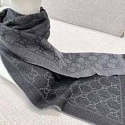 Gucci GG Jacquard Knitted Scarf 133483 Grey - 2