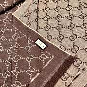 Gucci GG Jacquard Knitted Scarf 133483 Brown - 3