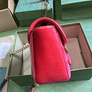 Gucci GG Marmont Small Shoulder Bag Pink Velvet ‎443497 Size 26x15x7cm - 5