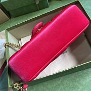 Gucci GG Marmont Small Shoulder Bag Pink Velvet ‎443497 Size 26x15x7cm - 3