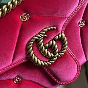 Gucci GG Marmont Small Shoulder Bag Pink Velvet ‎443497 Size 26x15x7cm - 2