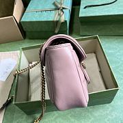 Gucci GG Marmont Small Shoulder Bag Pink Leather ‎443497 Size 26x15x7cm - 5
