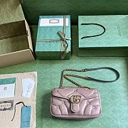 Gucci GG Marmont Small Shoulder Bag Pink Leather ‎443497 Size 26x15x7cm - 3