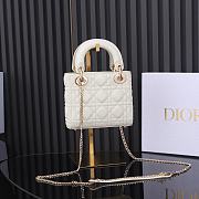 Mini Lady Dior Bag Latte Cannage Lambskin Size 17 x 15 x 7 cm - 2
