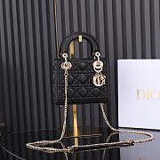 Mini Lady Dior Bag Black Cannage Lambskin Size 17 x 15 x 7 cm - 1