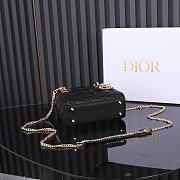 Mini Lady Dior Bag Black Cannage Lambskin Size 17 x 15 x 7 cm - 5