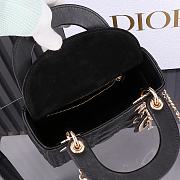 Mini Lady Dior Bag Black Cannage Lambskin Size 17 x 15 x 7 cm - 2