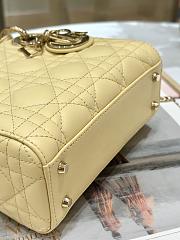 Mini Lady Dior Bag Pastel Yellow Cannage Lambskin Size 17 x 15 x 7 cm - 3