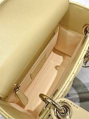 Mini Lady Dior Bag Pastel Yellow Cannage Lambskin Size 17 x 15 x 7 cm - 2