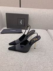 YSL Ines Slingback Pumps In Satin Crepe Black - 1