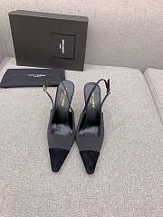 YSL Ines Slingback Pumps In Satin Crepe Black - 2