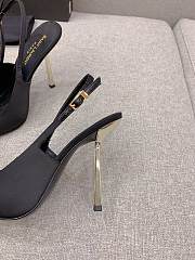 YSL Ines Slingback Pumps In Satin Crepe Black - 3