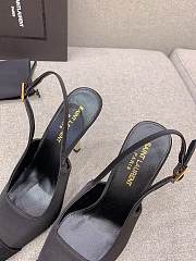 YSL Ines Slingback Pumps In Satin Crepe Black - 4