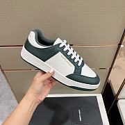 YSL SL/61 Sneakers In Perforated Leather White And Dark Green - 5