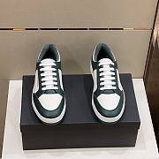 YSL SL/61 Sneakers In Perforated Leather White And Dark Green - 2