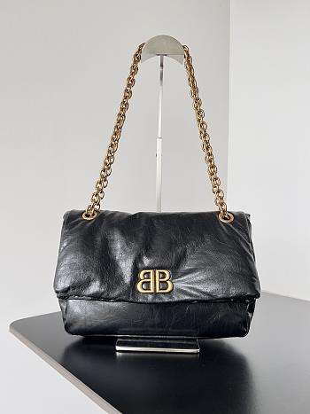 Balenciaga Women's Monaco Small Chain Bag In Black Size 28 x 18 x 10 cm