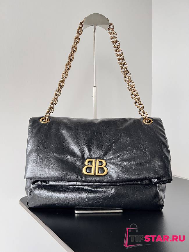 Balenciaga Women's Monaco Medium Chain Bag In Black Size 32.5 x 22 x 10 cm - 1