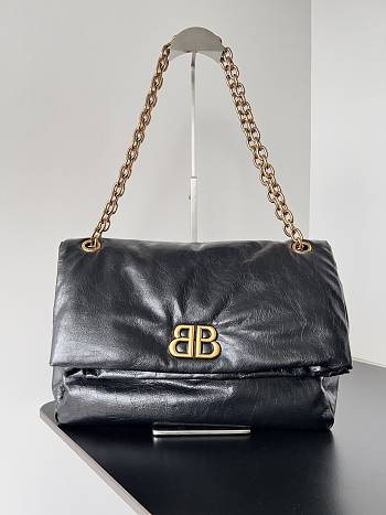 Balenciaga Women's Monaco Medium Chain Bag In Black Size 32.5 x 22 x 10 cm