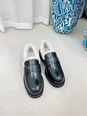 Dior Boy Loafer Black Calfskin and White Shearling