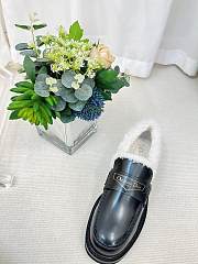 Dior Boy Loafer Black Calfskin and White Shearling - 4