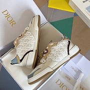 Dior One Sneaker White Dior Oblique Perforated Calfskin and Multicolor Suede Calfskin - 3