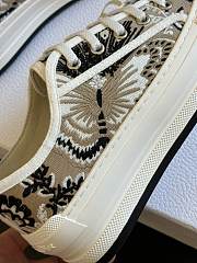 Walk'N'Dior Platform Sneaker Beige Multicolor Embroidered Cotton with Butterfly Bandana Motif - 3