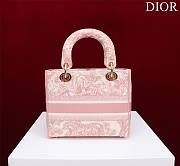Dior Medium Lady D-Lite Bag Rose Des Vents Toile de Jouy Embroidery Size 24 x 20 x 11 cm - 3