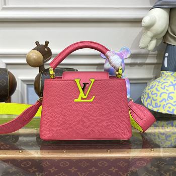 Louis Vuitton M59440 Capucines Mini Dragon Fruit Pink / Cedrat Size 21 x 14 x 8 cm