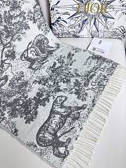 Dior Toile De Jouy Sauvage Scaft Gray Cashmere and Wool - 3