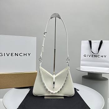 Givenchy Small Cut Out Bag In Shiny Leather With Chain Ivory Size 29x24x5.5 cm