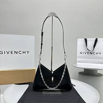 Givenchy Small Cut Out Bag In Shiny Leather With Chain Black Size 29x24x5.5 cm
