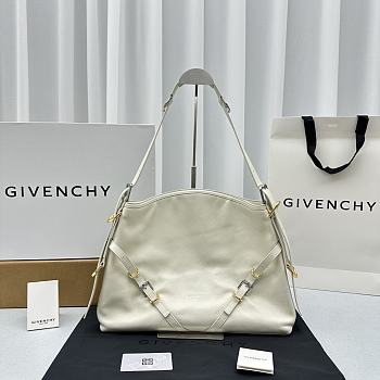 Givenchy Medium Voyou Bag In Leather Ivory Size 37x32x6.5 cm