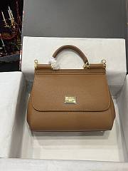 D&G Medium Dauphine Leather Silicy Bag Brown Size 26 x 21 x 12 cm - 4
