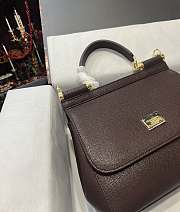 D&G Medium Dauphine Leather Silicy Bag Bordeaux Size 26 x 21 x 12 cm - 4