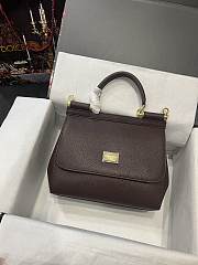 D&G Medium Dauphine Leather Silicy Bag Bordeaux Size 26 x 21 x 12 cm - 2