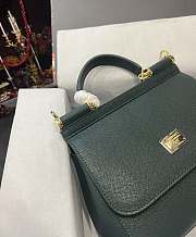 D&G Medium Dauphine Leather Silicy Bag Dark Green Size 26 x 21 x 12 cm - 4