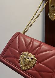 D&G Medium Devotion Bag In Quilted Nappa Leather Red Size 14.5 x 21 x 3 cm - 4
