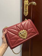 D&G Medium Devotion Bag In Quilted Nappa Leather Red Size 14.5 x 21 x 3 cm - 3