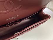 Chanel Classic Flap Bag Wine Red Lambskin Silver Hardware Size 25cm - 5
