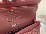 Chanel Classic Flap Bag Wine Red Lambskin Silver Hardware Size 25cm - 4