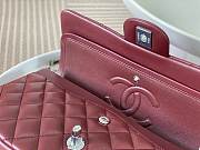 Chanel Classic Flap Bag Wine Red Lambskin Silver Hardware Size 25cm - 3