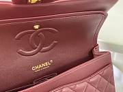Chanel Classic Flap Bag Wine Red Lambskin Gold Hardware Size 25cm - 3