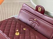 Chanel Classic Flap Bag Wine Red Lambskin Gold Hardware Size 25cm - 2
