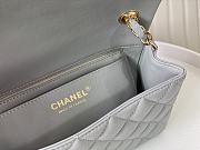 Chanel Flap Bag Light Gray Lambskin Gold Hardware Size 20cm - 3
