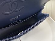 Chanel Classic Flap Bag Dark Blue Lambskin Silver Hardware Size 25cm - 4