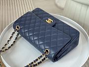 Chanel Classic Flap Bag Dark Blue Lambskin Gold Hardware Size 25cm - 3