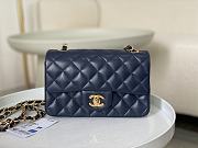 Chanel Mini Flap Bag Dark Blue Lambskin Gold Hardware Size 20cm - 1