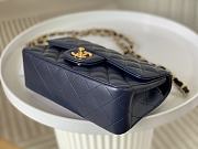Chanel Mini Flap Bag Dark Blue Lambskin Gold Hardware Size 20cm - 5
